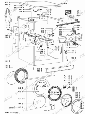 Схема №2 AWO/D 7508 с изображением Модуль (плата) для стиралки Whirlpool 480111100432