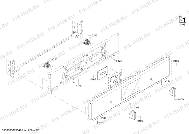 Схема №3 HBN5651UC Bosch с изображением Регулировочная плата для духового шкафа Bosch 11018538
