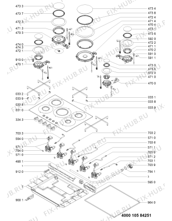 Схема №1 TGZ 5758/IXL с изображением Клавиша для плиты (духовки) Whirlpool 481010563911