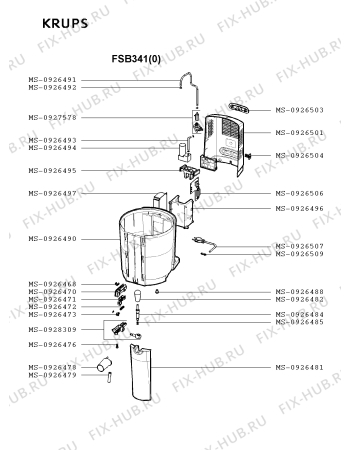 Взрыв-схема диспенсера для напитков Krups FSB341(0) - Схема узла EP002449.4P2