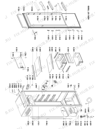 Схема №1 KVI 2850 A++ с изображением Микротермостат для холодильника Whirlpool 481010566256