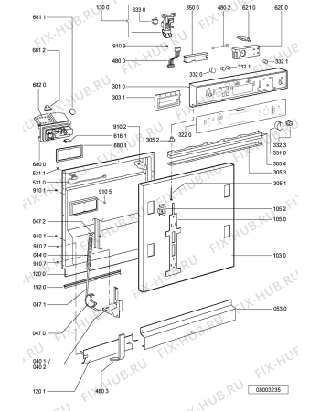 Взрыв-схема посудомоечной машины Bauknecht GSI 6798 SW - Схема узла