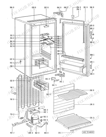 Схема №1 KFIC 1733/0 с изображением Дверца для холодильника Whirlpool 481244028524