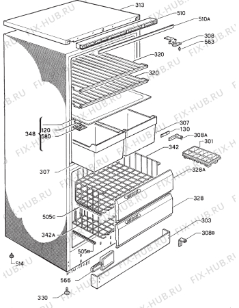 Взрыв-схема холодильника Zanussi ZFC18/8K - Схема узла Housing 001