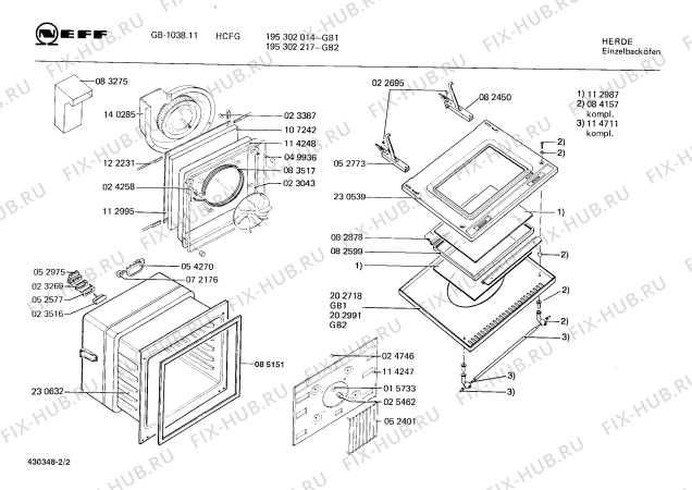Схема №2 195301664 F-1038.11HCFG с изображением Панель для духового шкафа Bosch 00202718