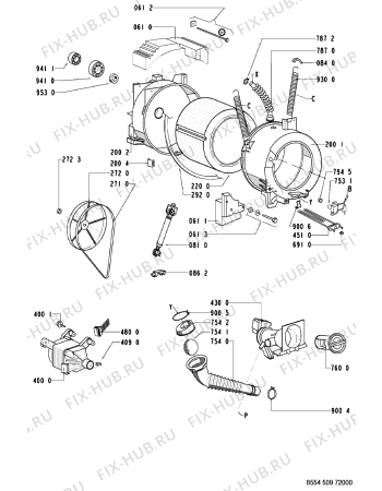 Схема №1 WAK 7360/2 с изображением Обшивка для стиралки Whirlpool 481245214358