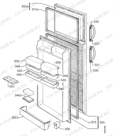 Взрыв-схема холодильника Aeg OEKO S.2279-4DT - Схема узла Door 003