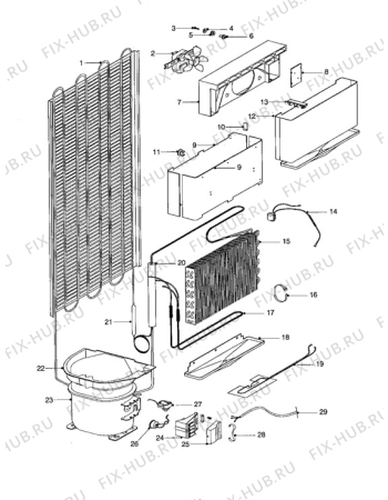 Взрыв-схема холодильника Zanussi ZF56/37FF - Схема узла Cooling system 017