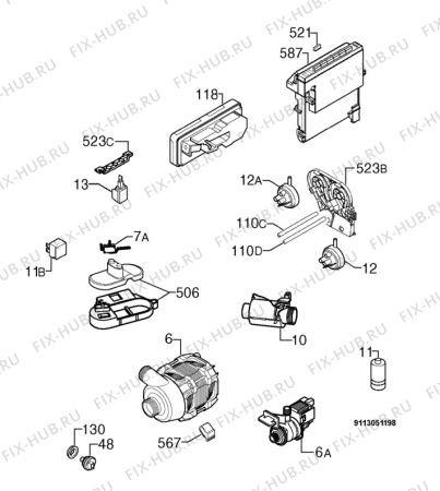 Взрыв-схема посудомоечной машины Zanussi ZDTS401 - Схема узла Electrical equipment 268