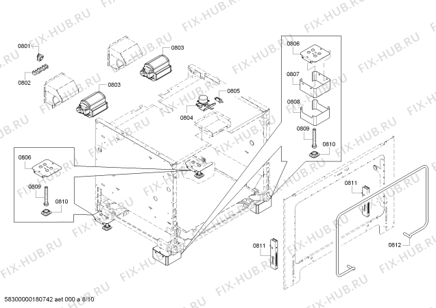 Схема №7 PRD364JDGU с изображением Кабель для плиты (духовки) Bosch 00655565