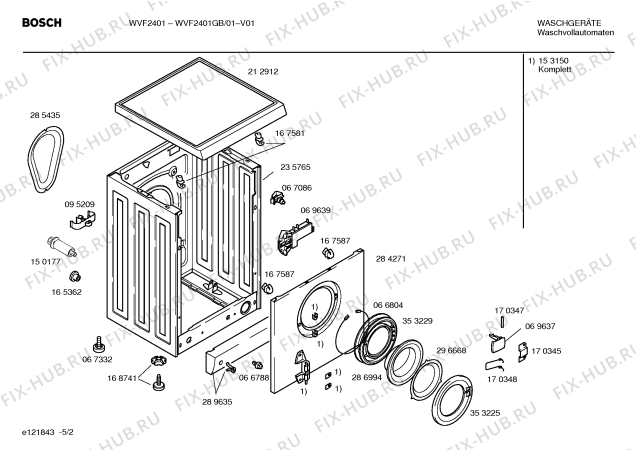 Схема №2 WVF2401GB Bosch WVF 2401 с изображением Панель управления для стиралки Bosch 00360260