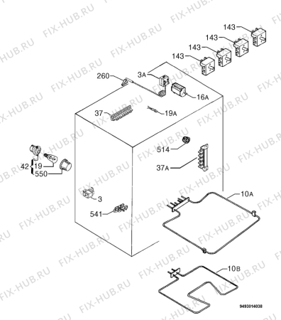 Взрыв-схема плиты (духовки) Privileg 004574_30355 - Схема узла Electrical equipment 268