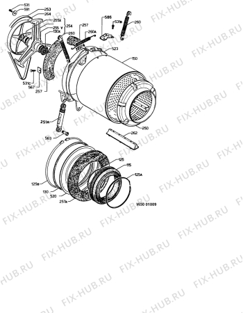 Взрыв-схема стиральной машины Electrolux EW1252F - Схема узла Drum