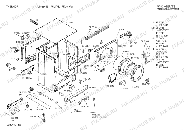 Схема №3 WIMTM01FF THERMOR LI 5886 N с изображением Панель для стиральной машины Bosch 00289802