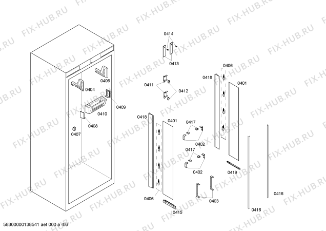 Схема №4 T30BR70FS с изображением Стеклопанель для холодильной камеры Bosch 00671890