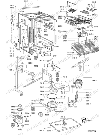 Схема №2 ADP 7520 WH с изображением Панель для посудомоечной машины Whirlpool 481245373679