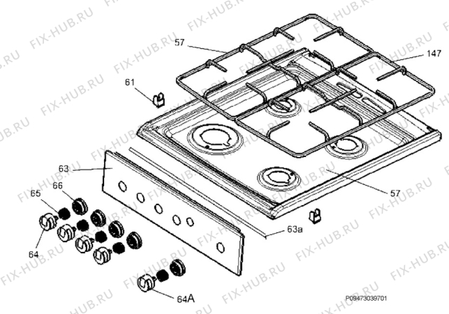 Взрыв-схема плиты (духовки) Electrolux EKG510109W - Схема узла Section 4