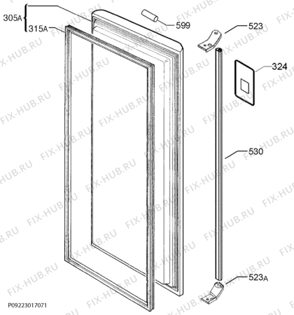 Взрыв-схема холодильника Aeg A82700GNX1 - Схема узла Door 003