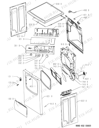 Схема №2 TRAK 6320 с изображением Декоративная панель для сушильной машины Whirlpool 481245212767