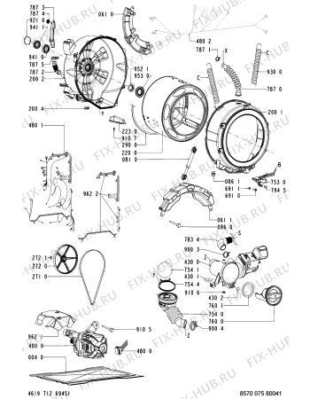 Взрыв-схема стиральной машины Whirlpool 075 WT/GY-AB - Схема узла