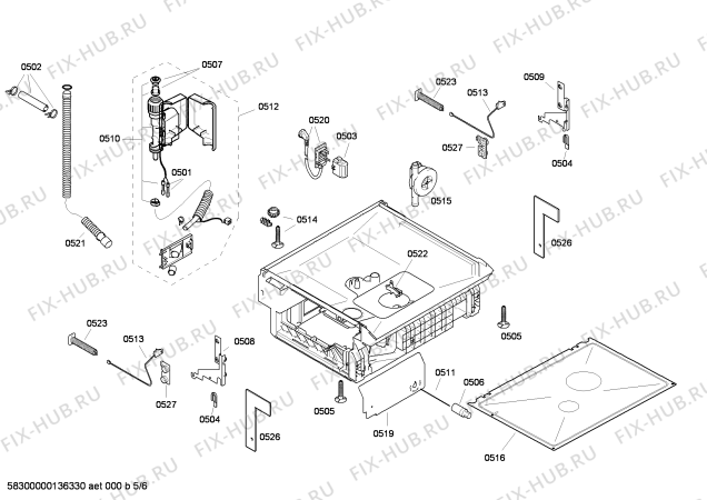 Взрыв-схема посудомоечной машины Siemens SE54E553EU - Схема узла 05