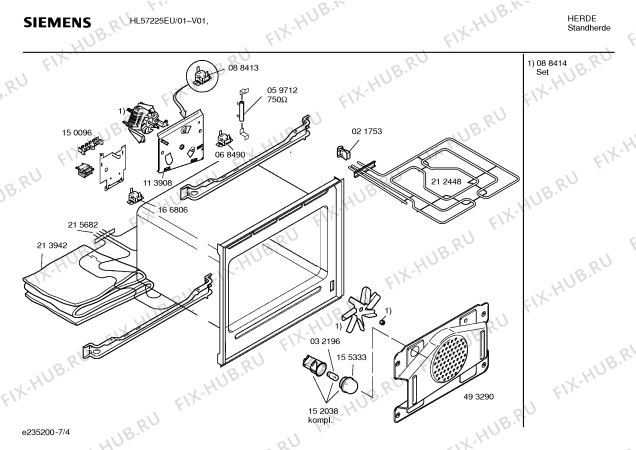 Схема №6 HL57225EU с изображением Инструкция по эксплуатации для духового шкафа Siemens 00589970