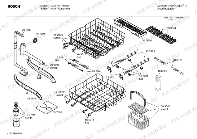 Схема №5 SGS84A12 Exclusiv с изображением Инструкция по эксплуатации для посудомоечной машины Bosch 00582970