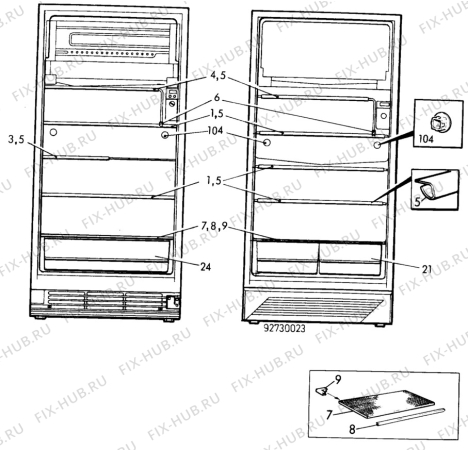 Взрыв-схема холодильника Elektra EKG2660 - Схема узла C10 Interior