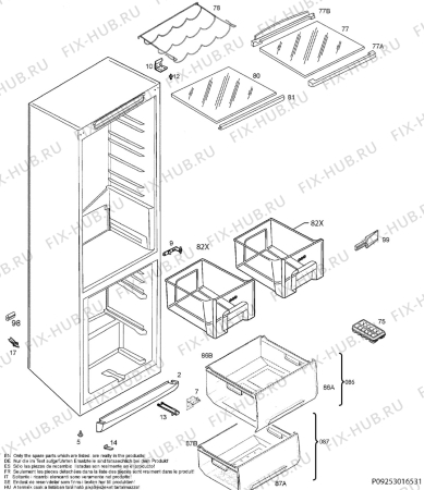 Взрыв-схема холодильника Electrolux ERB2941 - Схема узла Housing 001