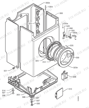 Взрыв-схема стиральной машины Zanussi WD15INPUT - Схема узла Cabinet + armatures