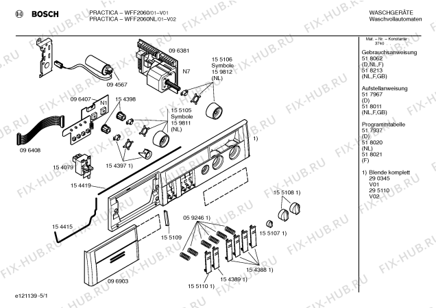 Схема №4 WFF2060 с изображением Индикатор для стиральной машины Bosch 00155106