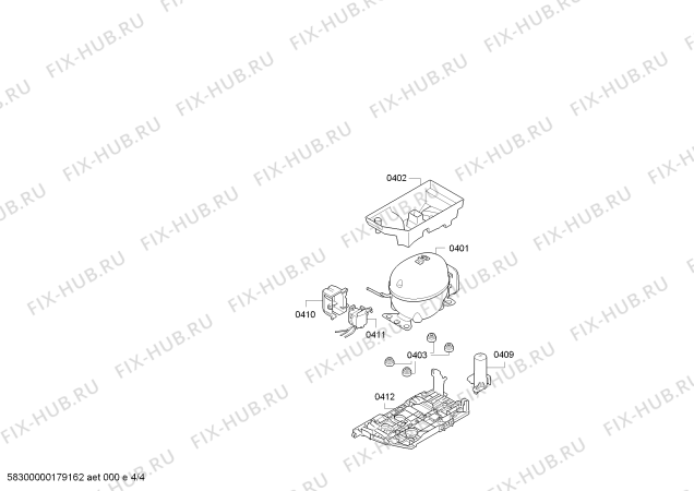 Взрыв-схема холодильника Bosch KIF42AD30 - Схема узла 04