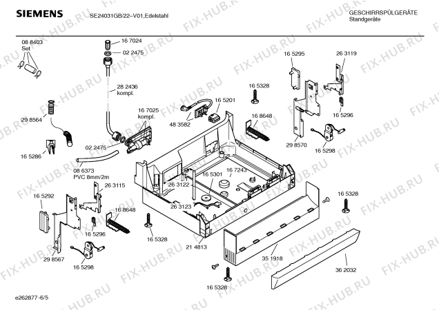 Взрыв-схема посудомоечной машины Siemens SE24031GB - Схема узла 05