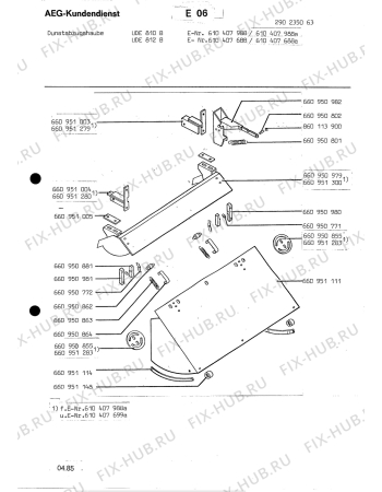 Взрыв-схема вытяжки Aeg UDE 810 B - Схема узла Section1