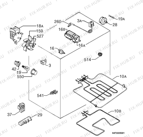 Взрыв-схема плиты (духовки) Zanussi ZLN76AMS - Схема узла Electrical equipment 268