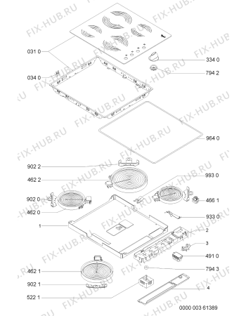 Схема №1 AKM 907/NE с изображением Нагревательный элемент для плиты (духовки) Whirlpool 481225998317