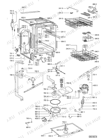 Схема №2 601 186 43 с изображением Обшивка для посудомоечной машины Whirlpool 480140101673