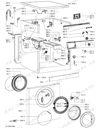 Схема №2 WAK 4500 с изображением Декоративная панель для стиральной машины Whirlpool 480111102362