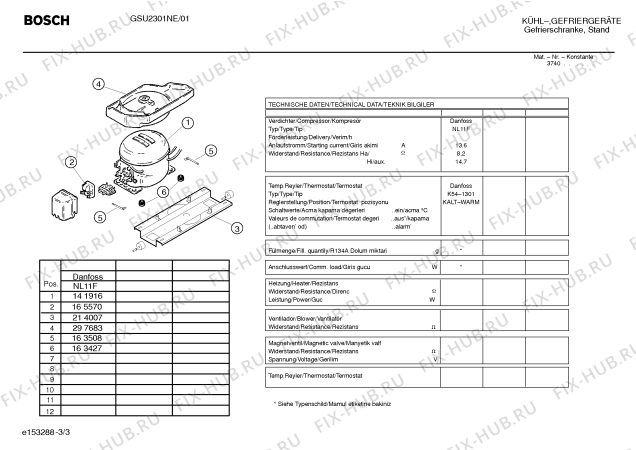 Схема №3 GSU1701NE с изображением Наклейка для холодильника Bosch 00354730