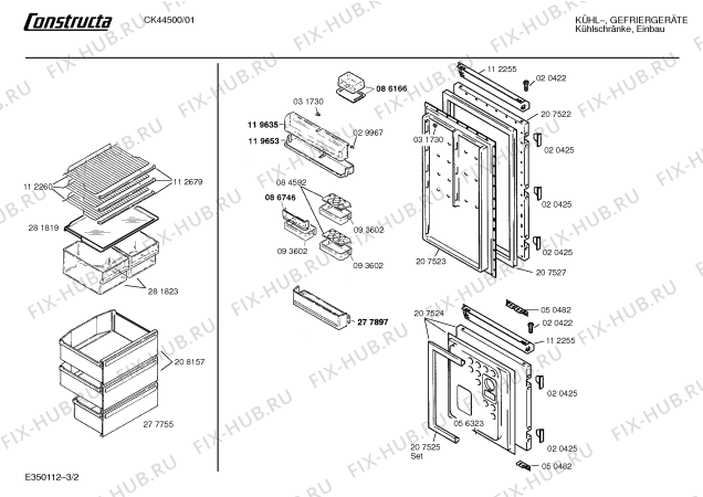 Взрыв-схема холодильника Constructa CK44500 - Схема узла 02