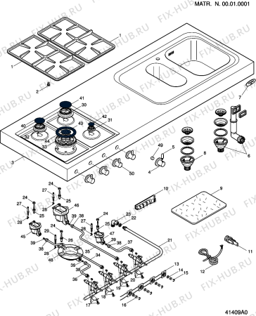 Схема №1 BP18030TCASSX (F027454) с изображением Противень (решетка) для плиты (духовки) Indesit C00087135