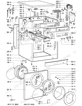 Схема №2 WA 4341-CH с изображением Обшивка для стиралки Whirlpool 481245210038