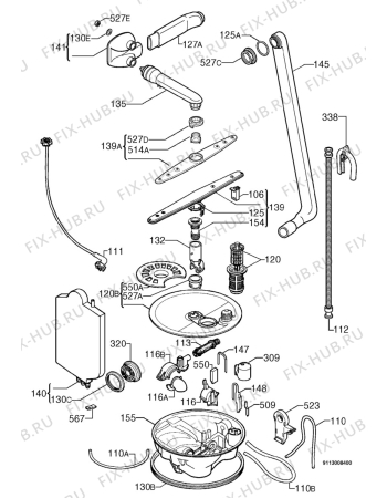 Взрыв-схема посудомоечной машины Zoppas PSNR4370 - Схема узла Hydraulic System 272