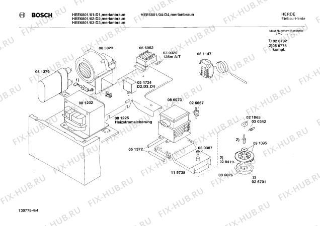 Схема №3 HEE6801 с изображением Панель для плиты (духовки) Bosch 00119807