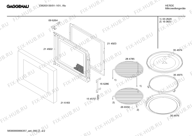 Схема №2 EM203130 с изображением Инструкция по эксплуатации Gaggenau для свч печи Bosch 00526720