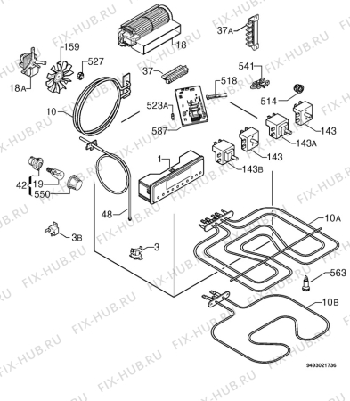 Взрыв-схема плиты (духовки) Privileg 125795_60340 - Схема узла Electrical equipment 268