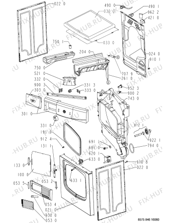 Схема №1 AWZ 8466 с изображением Обшивка для сушильной машины Whirlpool 481245216967