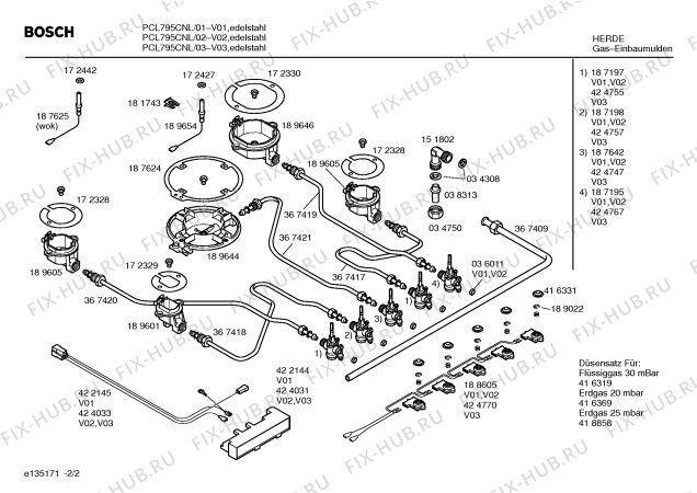 Взрыв-схема плиты (духовки) Bosch PCL795CNL - Схема узла 02