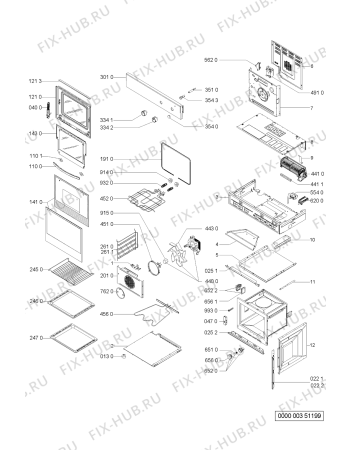 Схема №1 BSZ4002 IN с изображением Панель для плиты (духовки) Whirlpool 481945359358