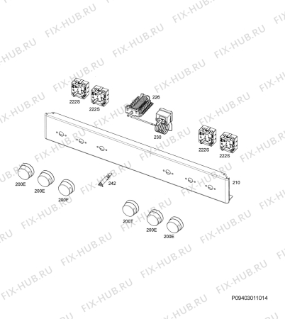 Взрыв-схема плиты (духовки) Electrolux EKC60015W - Схема узла Command panel 037